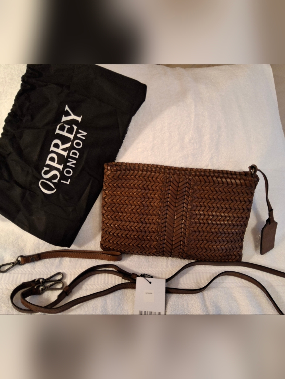 Osprey London Lima Leather Woven Crossbody/Clutch